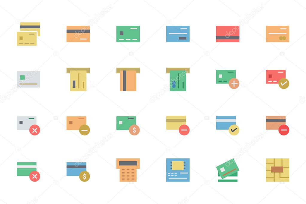 Flat Card Payment Vector Icons 1