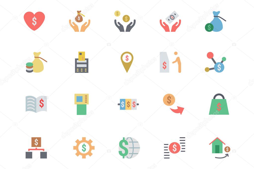 Flat Card Payment Vector Icons 6