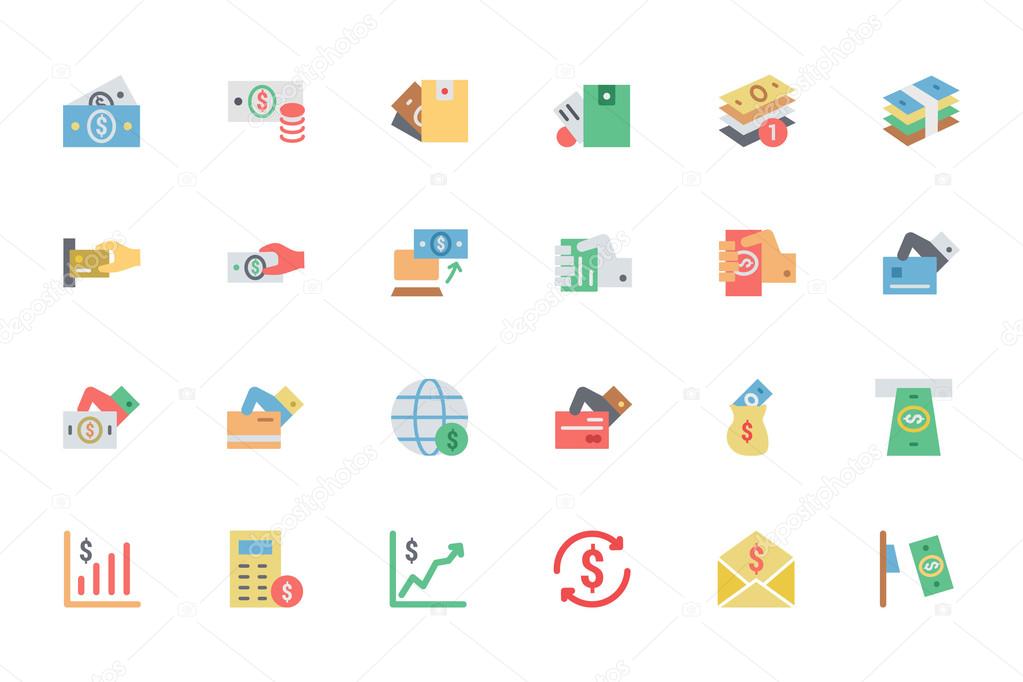 Flat Card Payment Vector Icons 4
