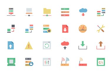 Database and Server Colored Vector Icons 1