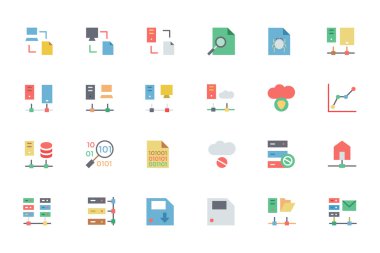 Database and Server Colored Vector Icons 5