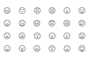 Smiley Line Vector Icons 1