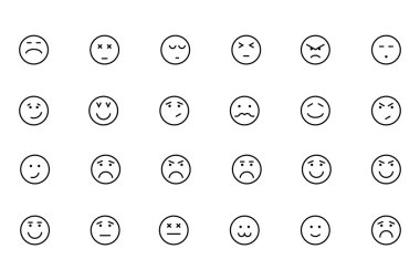 Smiley Line Vector Icons 5