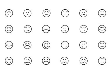 Smiley Line Vector Icons 4