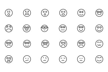 Smiley Line Vector Icons 3