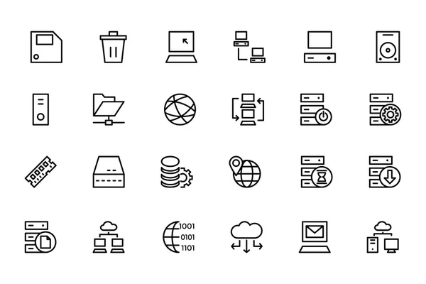 Database and Server Line Vector Icons 2 — Stockový vektor