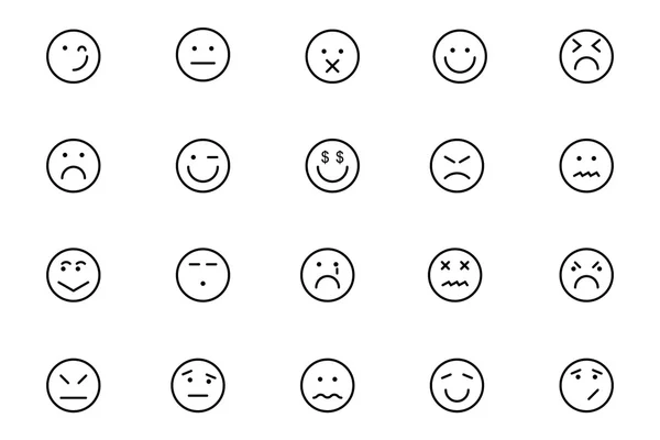 Smiley Line Vector Iconos 6 — Vector de stock