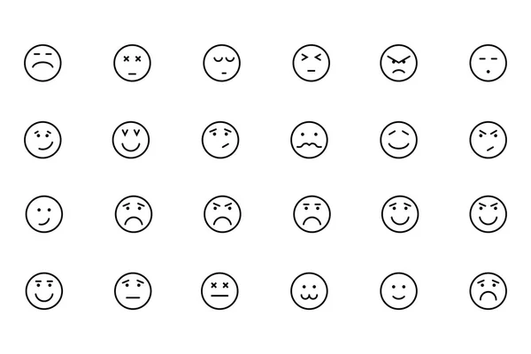 Smiley Line Vector Iconos 5 — Vector de stock