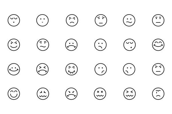 Smiley Line Vector Icons 4 — Stok Vektör