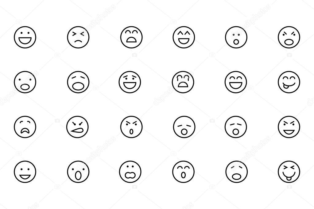 Smiley Line Vector Icons 1