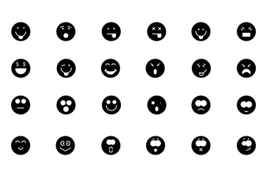 Smiley Line Vector Icons 2 clipart