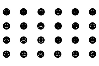 Smiley Line Vector Icons 4 clipart