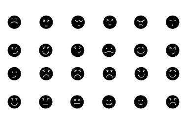 Smiley Line Vector Icons 5 clipart
