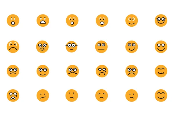 Icônes vectorielles colorées souriantes 3 — Image vectorielle