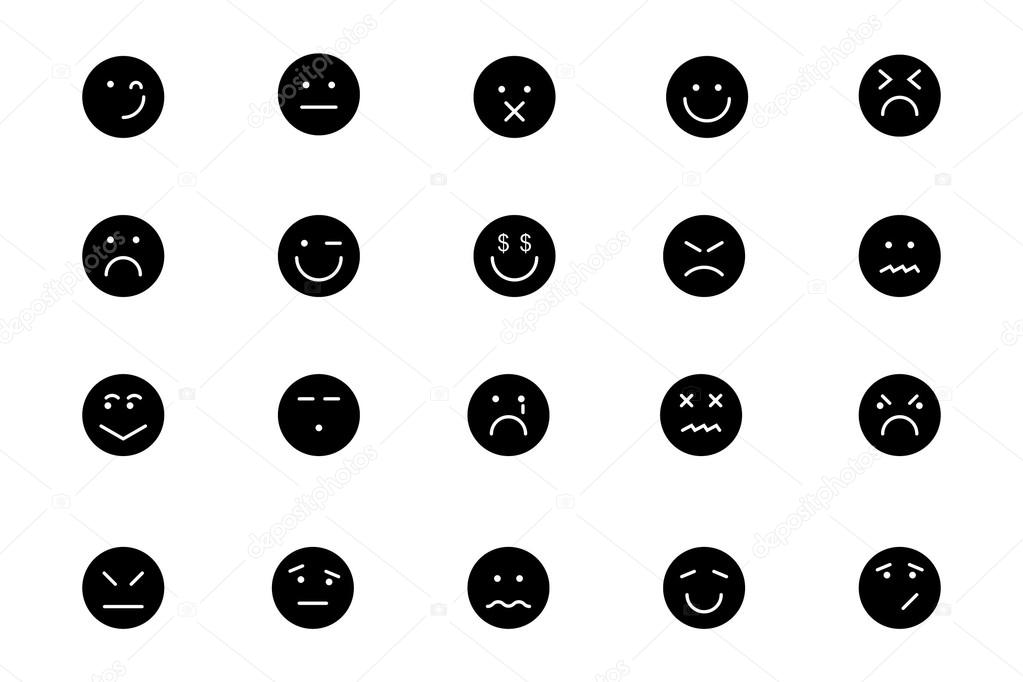 Smiley Line Vector Icons 6