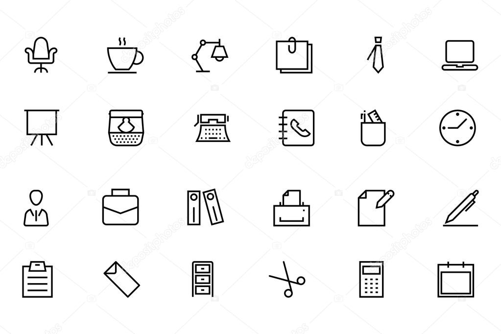 Office Line Vector Icons 1