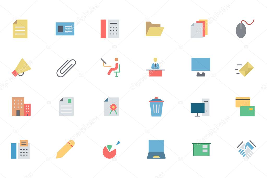 Flat Office Vector Icons 2