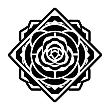 Soyut geometrik şekil. siyah ve beyaz vektör