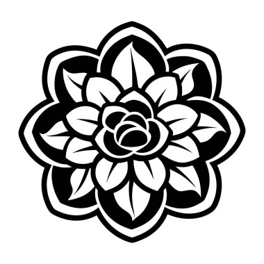 Çiçeğin dekoratif tasarım unsurları, yapraklar