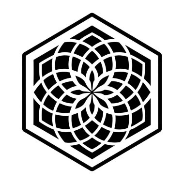 Geometrik desenli dekoratif süs. vektör illüstrasyonu.