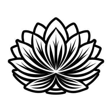 Lotus çiçek simgesi. Beyaz arka plan üzerinde izole web tasarımı için anahat lotus çiçek vektör simgesi