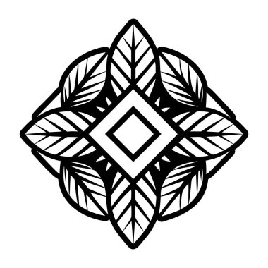 Yapraklı dekoratif siyah süs..