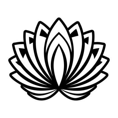 Lotus simgesi, basit vektör illüstrasyonu