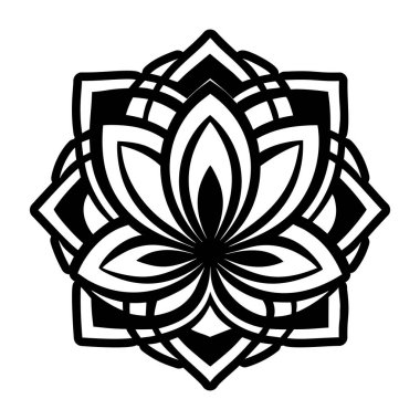 Beyaz arka planda çiçek mandala 'sı. vektör illüstrasyonu.