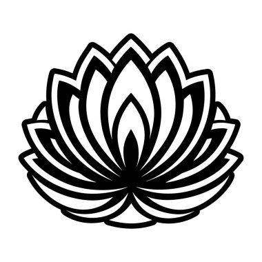 Nilüfer çiçeği simgesinin vektör çizimi