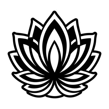 Lotus çiçek simgesi, anahat stili