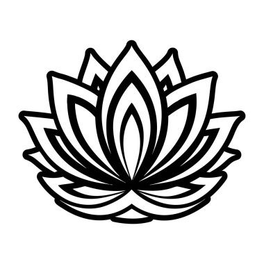 Lotus ikonu vektör illüstrasyonu