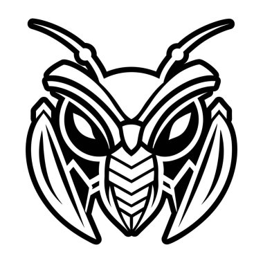 Siyah ve beyaz bir kelebeğin vektör çizimi