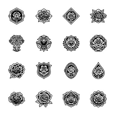 vektör çiçek tasarım elementleri kümesi