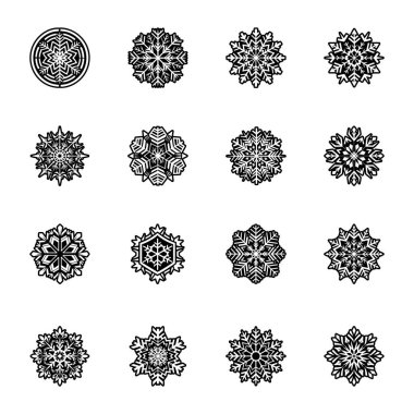 Siyah beyaz mandala desenleri