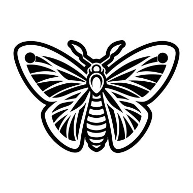 Beyaz arkaplanda izole edilmiş ana hatlı kelebek simgesi. böcek sembolü vektör illüstrasyonu