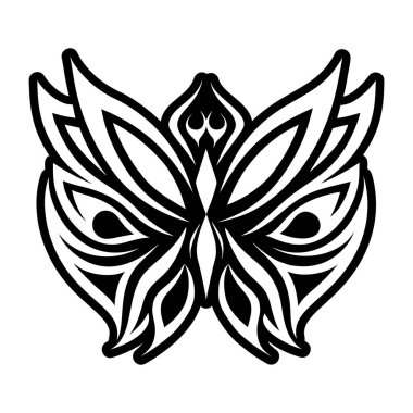 Kelebek tasarımı ile soyut vektör süsü