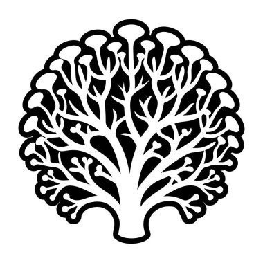 Beyaz arkaplanda ağaç silueti izole edildi