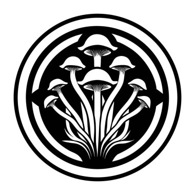 siyah ve beyaz mantar tasarımı