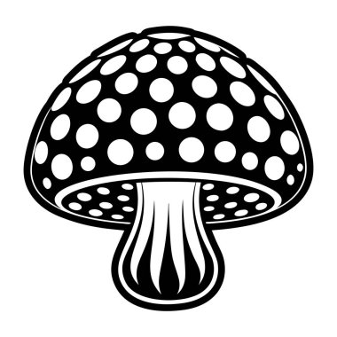 Siyah ve beyaz mantarın vektör çizimi