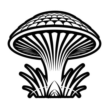 Mantar ikonu. Mantar vektörünün basit tasarımı. özet vektör çizimi beyaz arkaplanda izole edildi