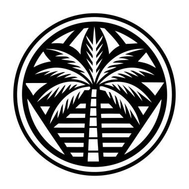 Palmiye ağaçlı tropikal yaprak