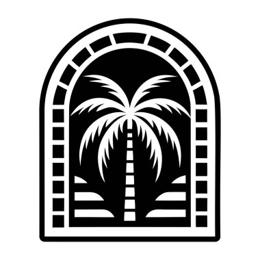 Palmiye ağacı ikonu vektör illüstrasyonu