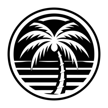 Palmiye ağacı yaz ikonu vektör çizimi tasarımı