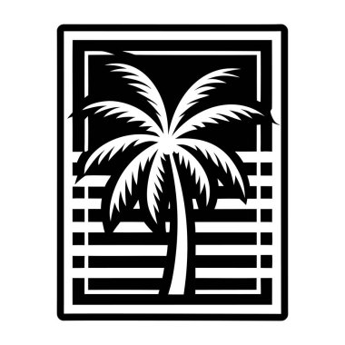 Palmiye ağaçları siluet simgesi, özet biçimi