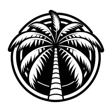 Palmiye yaprağı yaz izole edilmiş ikon vektör illüstrasyon tasarımı