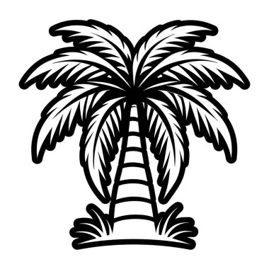 Palmiye ağacı yaz simgesi, vektör illüstrasyon tasarımı