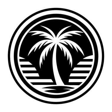 Bir hindistan cevizi ağacının yapraklı vektör çizimi