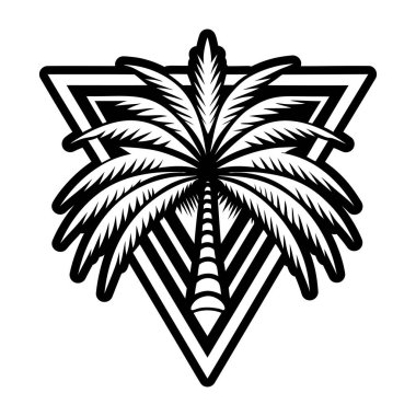 Tropikal palmiye ağaç simgesiyle, basit tarzı