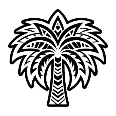tropikal ağaç yaprağı vektör sanat tasarımı