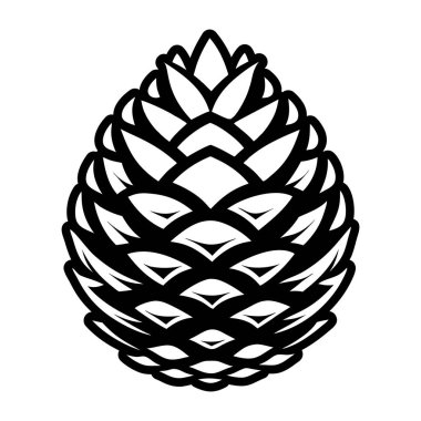 Çam kozalağı ikonu. Web için koni vektör simgesinin özet çizimi